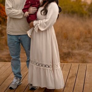 Beige Flowy Maxi Dress